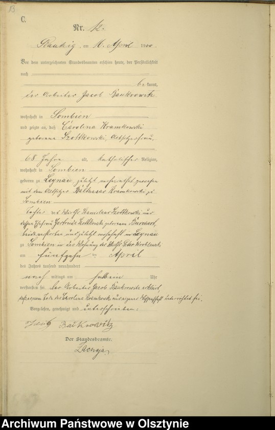 image.from.unit.number "Sterbe-haupt-Register Nr 1 - 23"