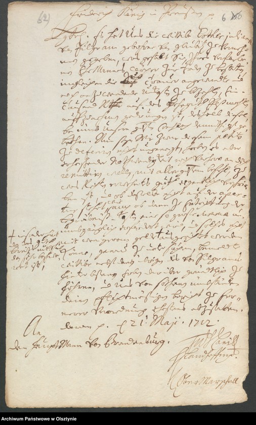 image.from.unit.number "Posmahlen H. [Haupt] A. [Amt] Brandenburg. Acta den Consens zu einem Anlehen von 1000 Rthl. [Reichsthaler]"