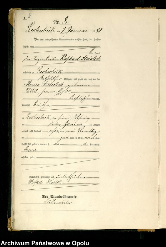 image.from.unit.number "[Urząd Stanu Cywilnego w Głubczycach. Ksiega urodzeń za rok 1889]"