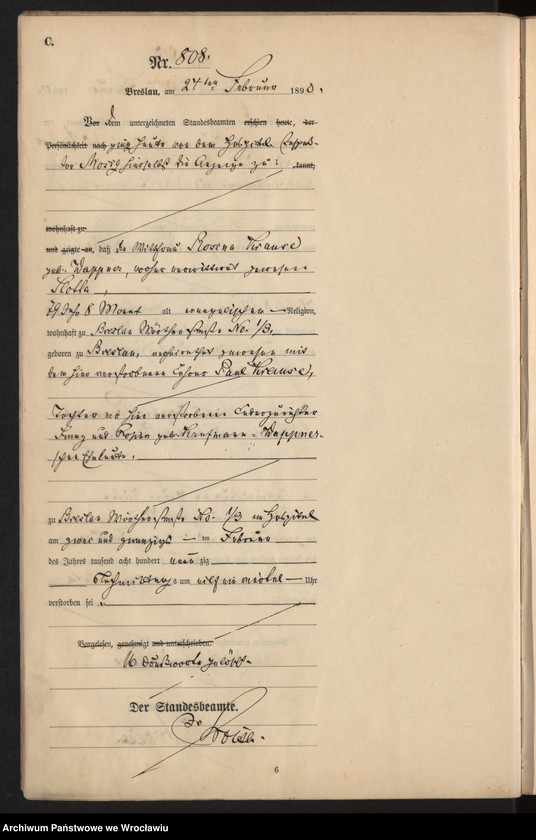 image.from.unit.number "Sterbe-Haupt-Register Breslau I 1890 Band 3"