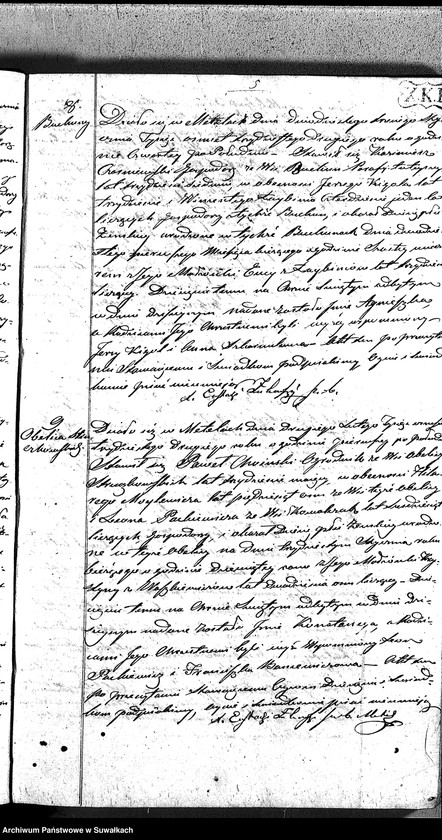 image.from.unit.number "Duplikat Aktów Urodzonych, Małżeństw i Umarłych Parafii Metelskiey z Roku 1832"