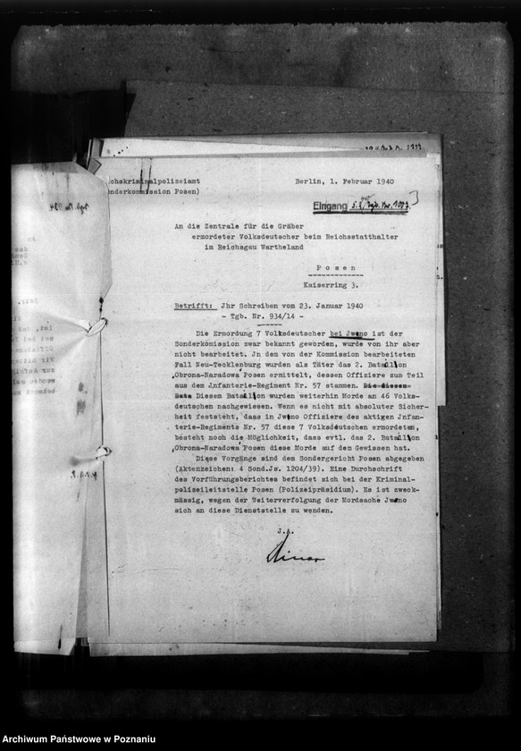 Obraz 7 z jednostki "Korespondencja w sprawie miejscowych Niemców, którzy zginęli w 1939 roku"