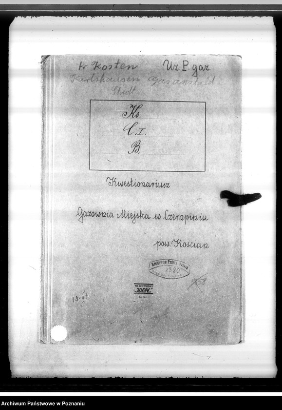 Obraz 4 z jednostki "Kwestionariusz Gazowni miejskiej w Czempiniu"