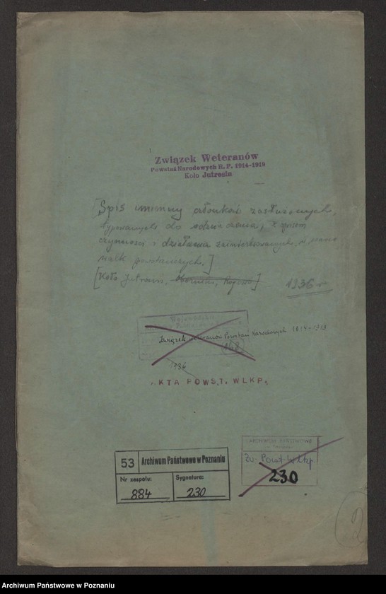 Obraz 2 z jednostki "Jutrosin, powiat Rawicz wykaz członków koła."