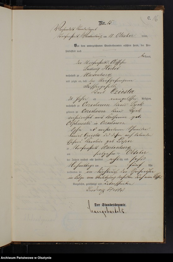 image.from.unit.number "Sterbe-Haupt-Register Nr 1 - 16"