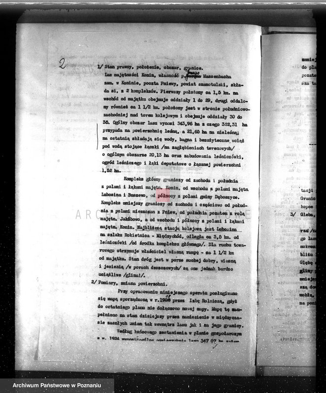 image.from.unit.number "Plan urządzenia gospodarstwa leśnego dla lasu majętności Konin powiat szamotulski 1934-1944"