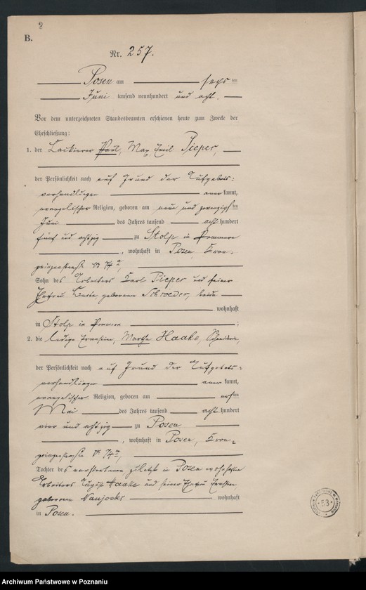 Obraz 4 z jednostki "Księga miejscowa małżeństw tom II [Rejestr główny małżeństw]"