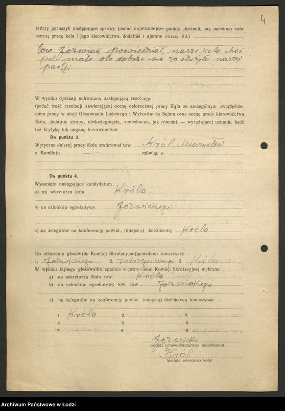 Obraz 5 z jednostki "Protokoły wyborcze kandydatów na konferencję dzielnicową"