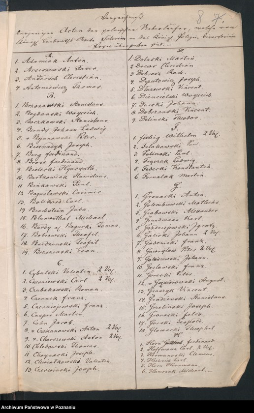 Obraz 13 z jednostki "A. betr. die Komplettierung der Personal-Akten der polnischen Überläufer mit denen der Landrats-Ämter der Provinz"