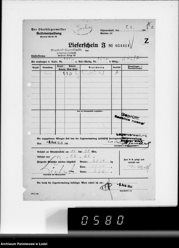 Obraz 16 z jednostki "Lebensmitteleinkauf. Aufträge, Lieferscheinen und Rechnungen 21081-21120"