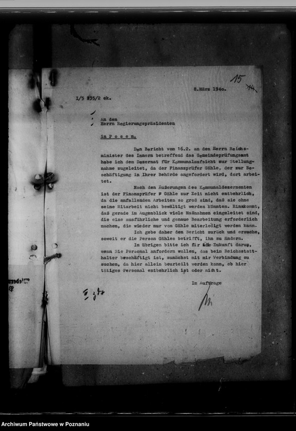 Obraz 20 z jednostki "Zuweisung von Beamten und deren Besoldung"