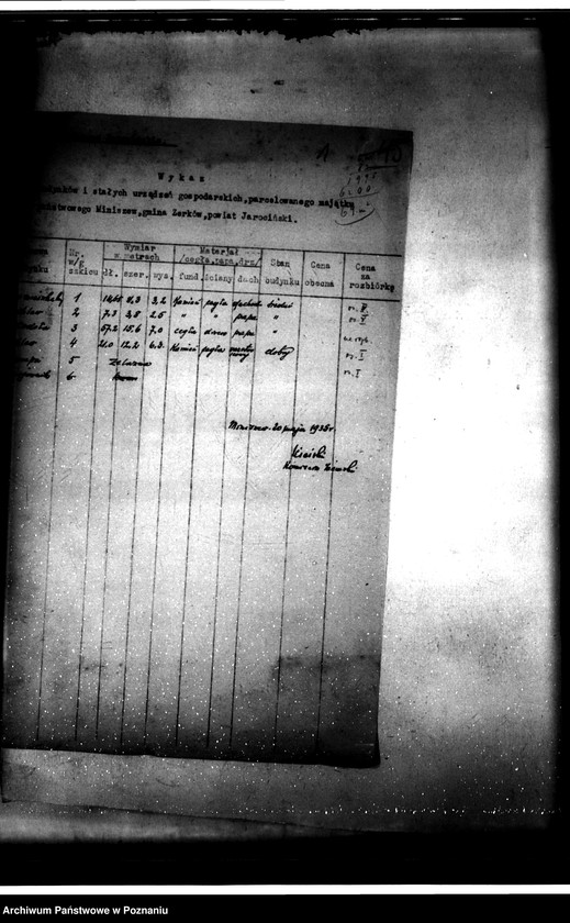 Obraz 4 z jednostki "Parcelacja majątku Miniszew"