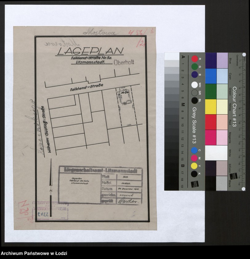 Obraz 1 z jednostki "Lageplan Falkland-Strasse Nr. 5a Litzmannstadt"