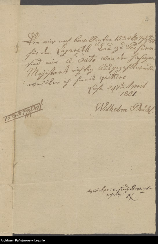 Obraz 5 z jednostki "[Anweisung der Kosten für den Maurermeister Brühl bei dem Bau des Garnisonlazaretts zu Peisern]"