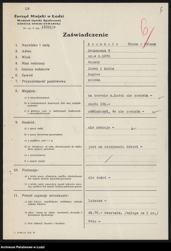 Obraz 8 z jednostki "Binem Krumholc – handel końmi"