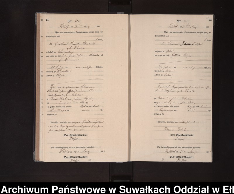 Obraz 16 z jednostki "Sterbe-Neben-Register des Königlich Preussischen Standes-Amtes Orlen Kreis Loetzen"