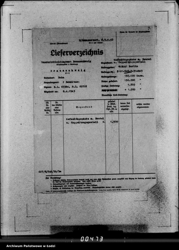 Obraz 13 z jednostki "346 Gefechtsgepäck m.Beutel u.Tornister 39 m.Auslieferung"