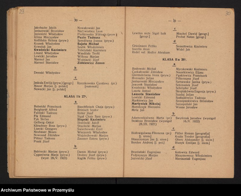 image.from.unit.number "IV Sprawozdanie Dyrekcji Gimnazjum Państwowego im. Kornela Ujejskiego w Kamionce Strumiłowej za rok szkolny 1921/22"