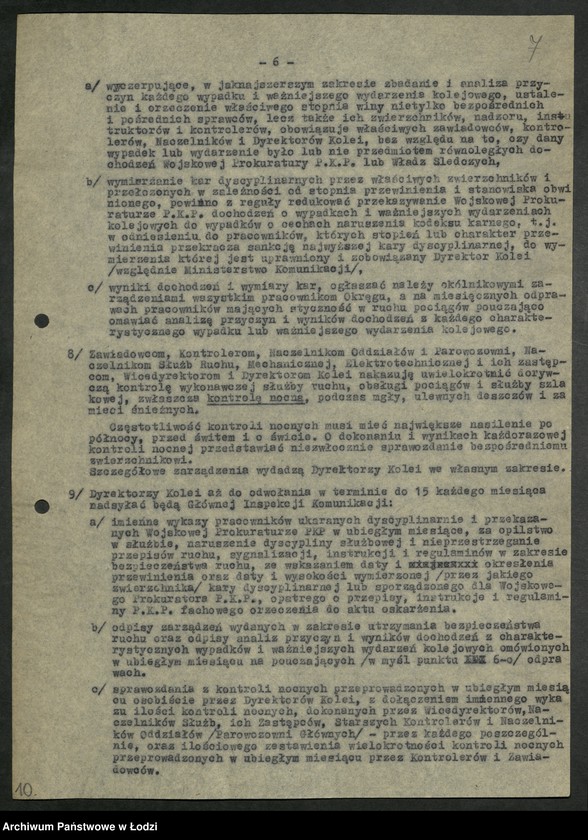Obraz 8 z jednostki "Zarządzenia Ministerstwa [Komunikacji oraz pisma okólne Zarządu Głównego Związku Zawodowego Pracowników kolejowych]"
