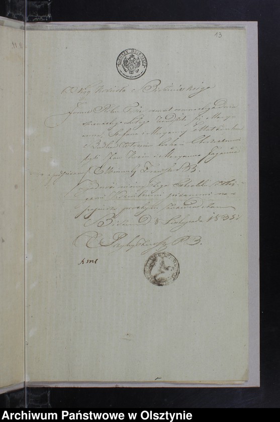 image.from.unit.number "Annexa należące do Aktów Małżenstwa w parafii Sarnowskiey z roku 1835"