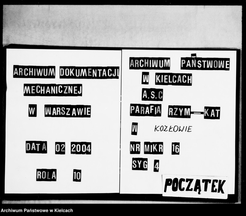 image.from.team "Akta stanu cywilnego Parafii Rzymskokatolickiej w Kozłowie, powiat miechowski"