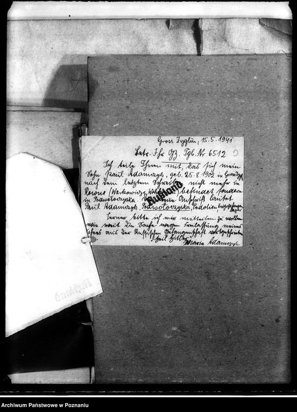 Obraz 7 z jednostki "Korespondencja w sprawie miejscowych Niemców, którzy zginęli w 1939 roku A - K"