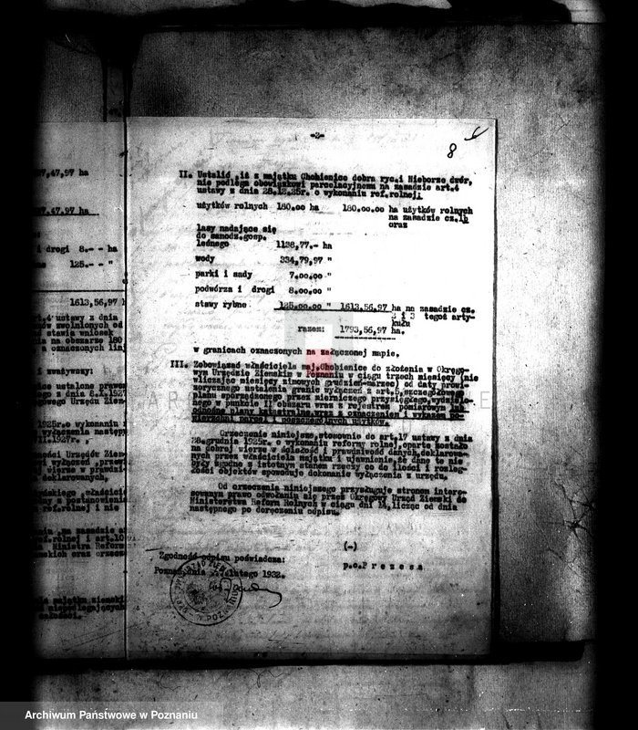image.from.unit.number "Majątek Chobienice powiatu wolsztyńskiego wyłączenie z art. 4 i 5 ustawy o reformie rolnej Ignacy Mielżyński"