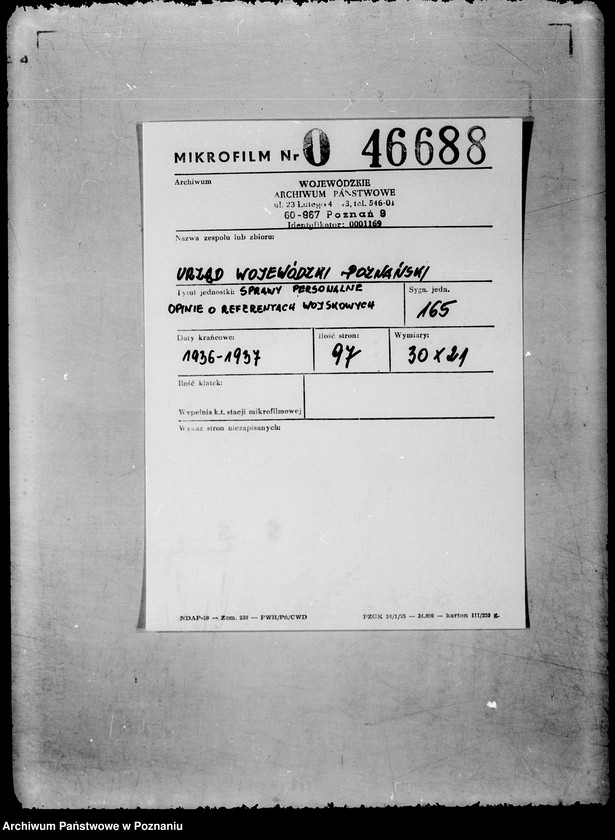 Obraz 2 z jednostki "/Sprawy personalne opinie o referentach wojskowych/"