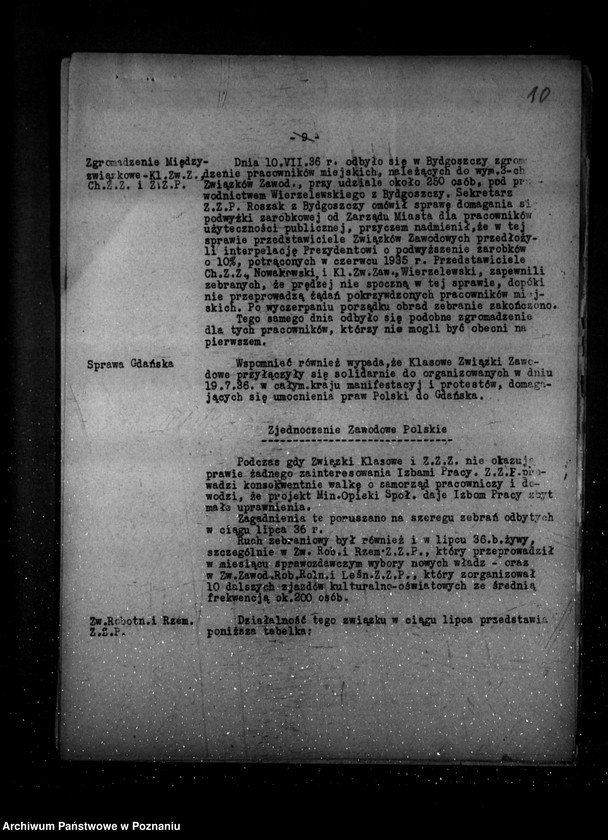 Obraz 14 z jednostki "Sprawozdania okresowe ze stanu bezpieczeństwa za miesiące lipiec-grudzień 1936 r. /nr 7-12/"