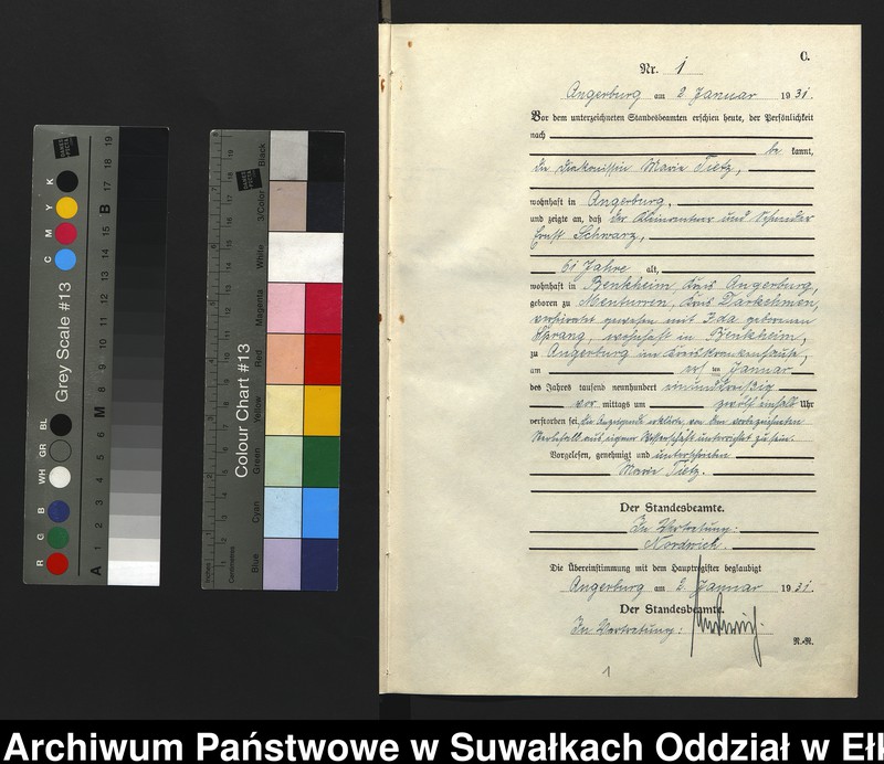image.from.unit.number "C2. Sterbe - Register (Neben - Register) Standesamt Angerburg Ostpr. einschl. der Standesamtsbezirk Gross Strengeln, Kehlen und Prinowen"