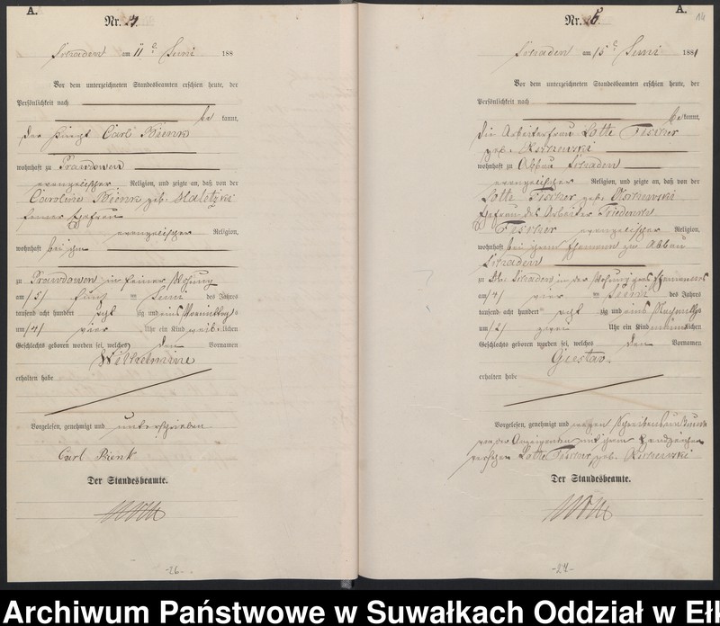 image.from.unit.number "Geburts-Haupt-Register des Königlich Preussischen Standes-Amtes Schaden Kreis Sensburg"