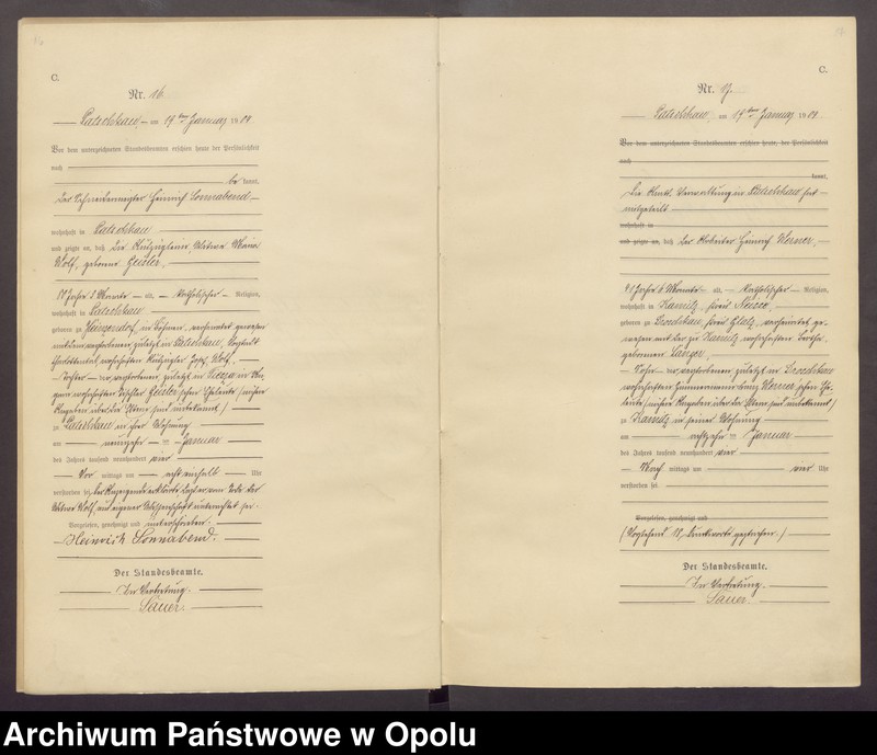 Obraz 11 z jednostki "Sterbe-Haupt-Register des Standesamts Patschkau Stadt und Land pro 1904"