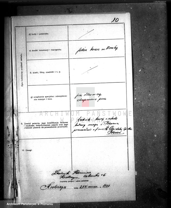 Obraz 14 z jednostki "Zatwierdzenie zakładu przemysłowego odlewni żelaza K. Lesiński w Krotoszynie"