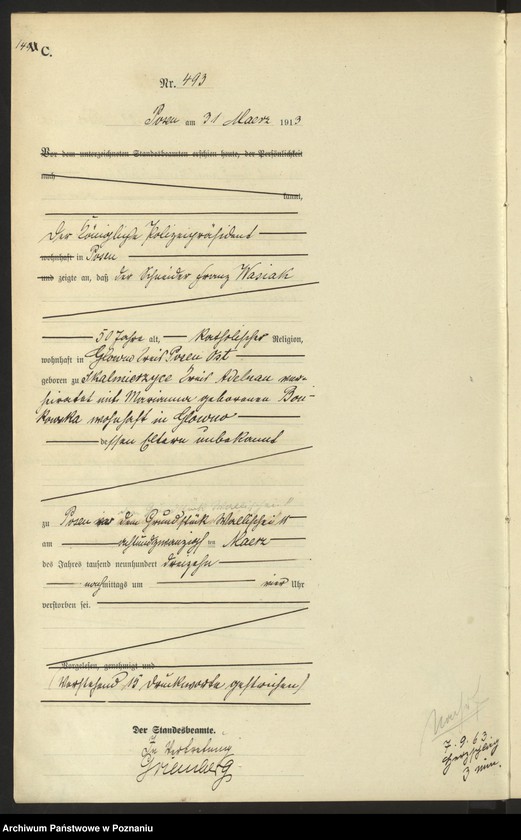 Obraz 16 z jednostki "Księga miejscowa zgonów tom II [Rejestr główny zgonów]"