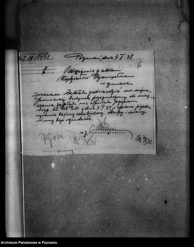 Obraz 10 z jednostki "Zatwierdzenie projektu zakładu przemysłowego /laboratorium do obróbki filmów acetylocelulozowych/ M. Wejman Poznań ul. Kościelna 17"