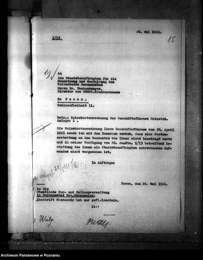 Obraz 19 z jednostki "Staatsbeauftragter für Hermannsbad. Kostenerstattung, Grundsätze"