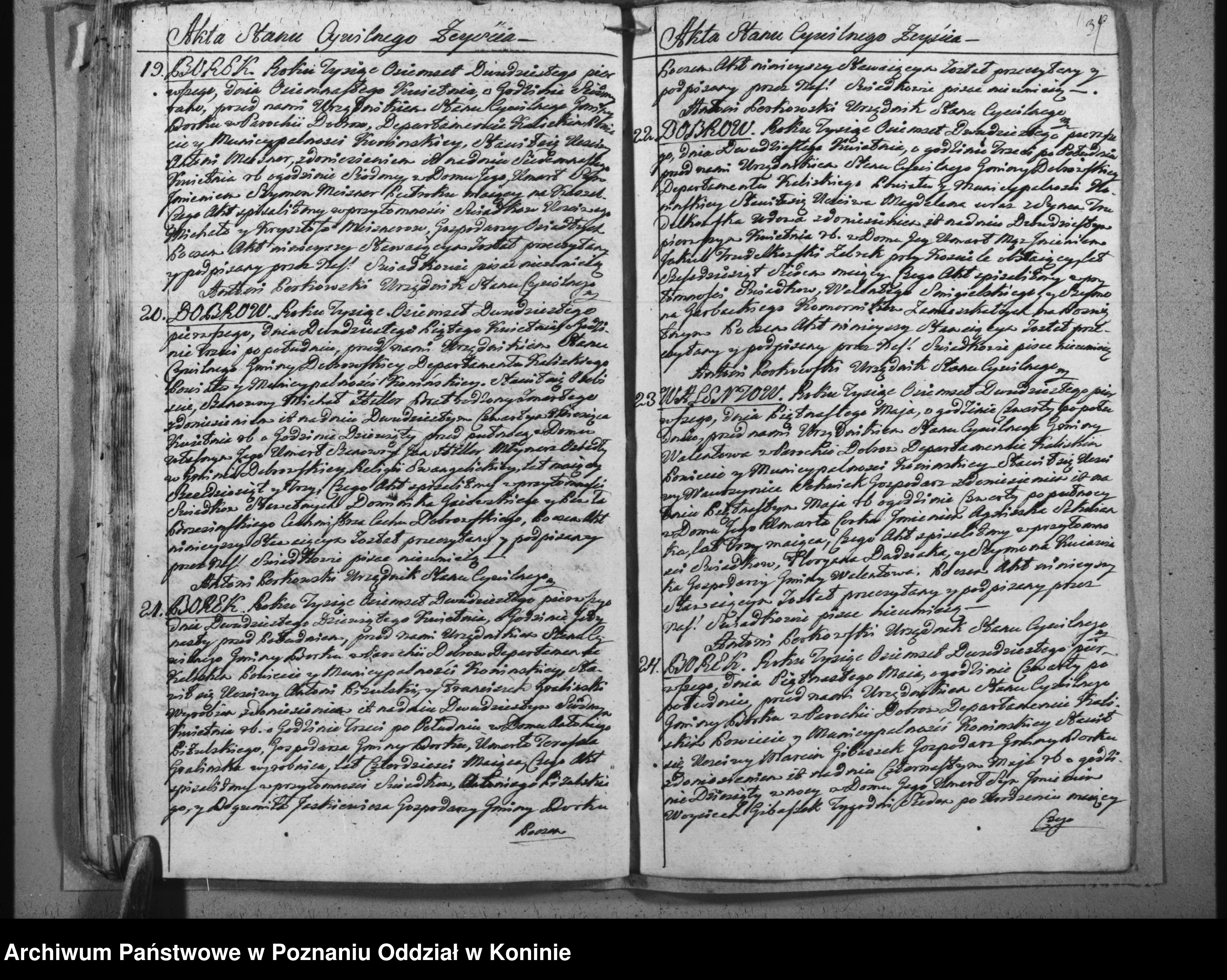 Skan z jednostki: Akta urodzeń, małżeństw i zgonów