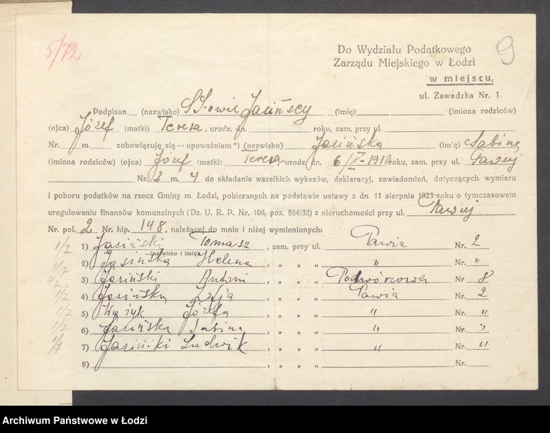 image.from.unit.number "Księga inwentarzowa nieruchomości m. Łodzi ul. Pawia"