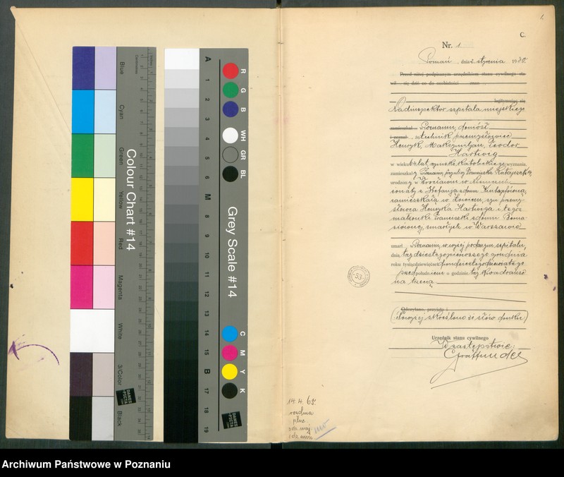 Obraz 3 z jednostki "Księga miejscowa zgonów tom I [Rejestr główny zgonów]"