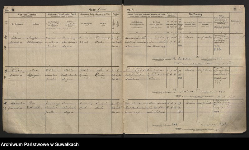 image.from.unit.number "[Księga akt małżeństw parafii rzymskokatolickiej w Puńsku z lat 1918-1921]"