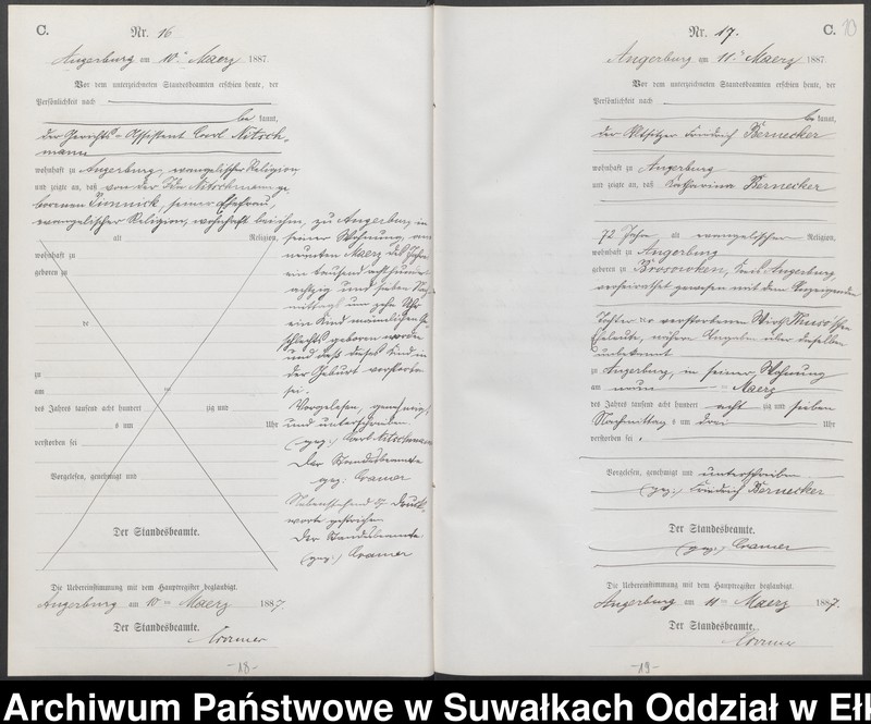 image.from.unit.number "Sterbe-Neben-Register des Preussischen Standes-Amtes der Stadt Angerburg Kreis Angerburg"