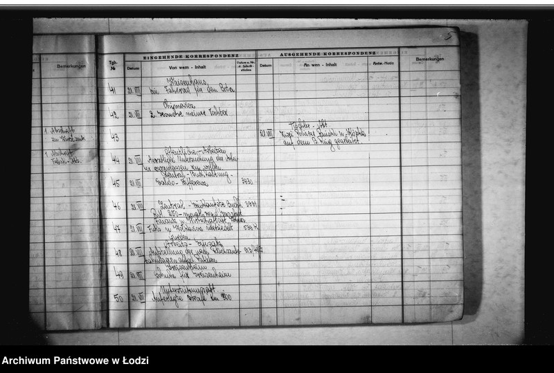Obraz 8 z jednostki "Tagebuch [Dziennik przychodzącej i wychodzącej korespondencji]"