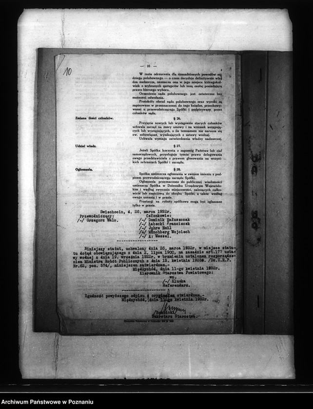 Obraz 14 z jednostki "Statut spółki odwodnienia w Świechocinie powiat międzychodzki"