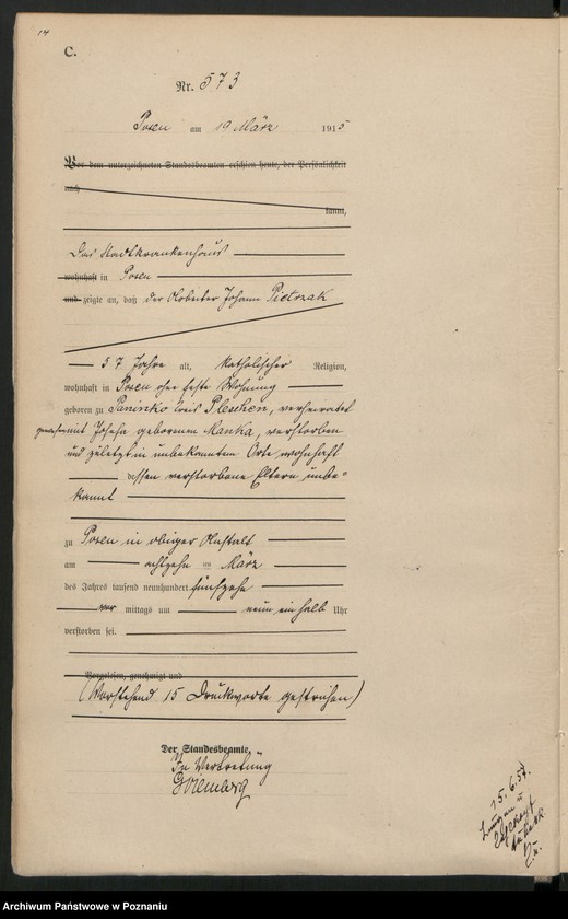 Obraz 16 z jednostki "Księga miejscowa zgonów tom II [Rejestr główny zgonów]"