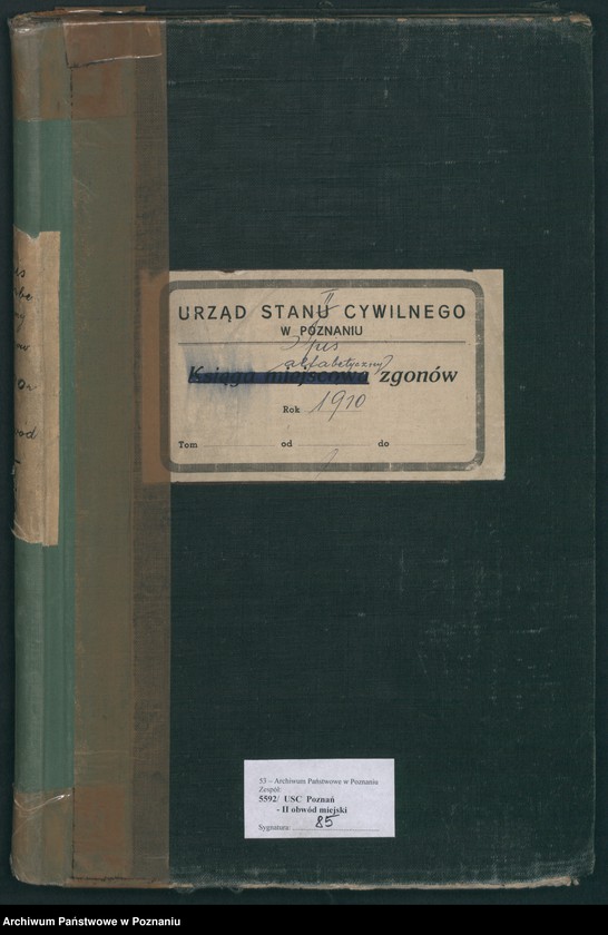 Obraz 2 z jednostki "Spis alfabetyczny zgonów za 1910"