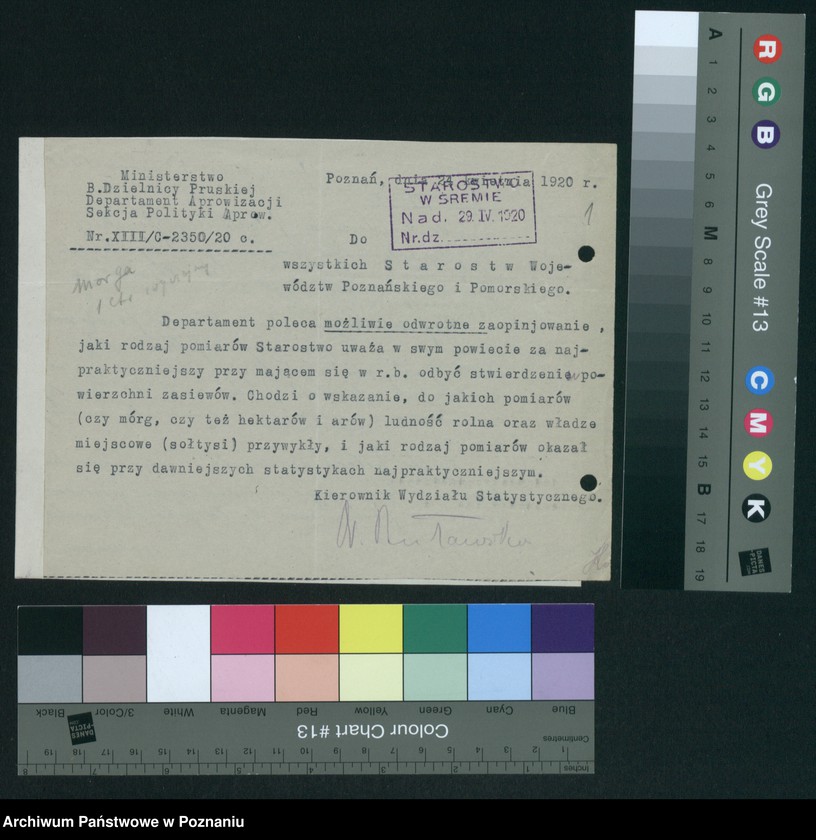 Obraz 3 z jednostki "[Korespondencja w sprawie stwierdzenia powierzchni zasiewów}"