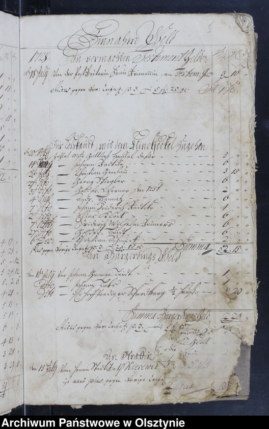 image.from.unit.number "Kirchen Rechnung über Einnahme und Ausgabe"