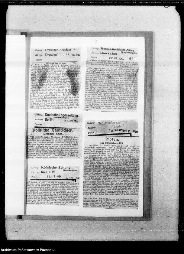 Obraz 13 z jednostki "Sprawy kościelne a Polska [wycinki z prasy niemieckiej]"