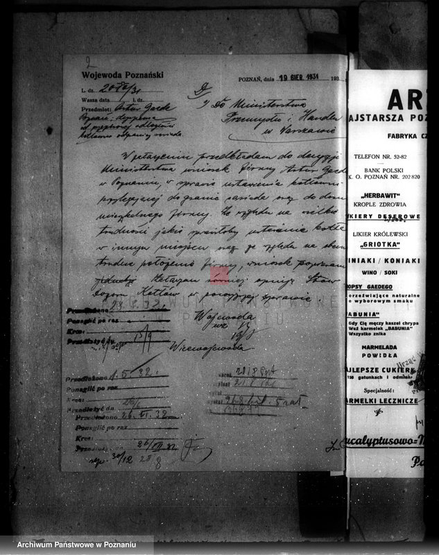 image.from.unit.number "Zatwierdzenie zakładu przemysłowego /urządzenia kotłowni/ Firmy Artur Gaede /fabryka wódek i likierów/ w Poznaniu"
