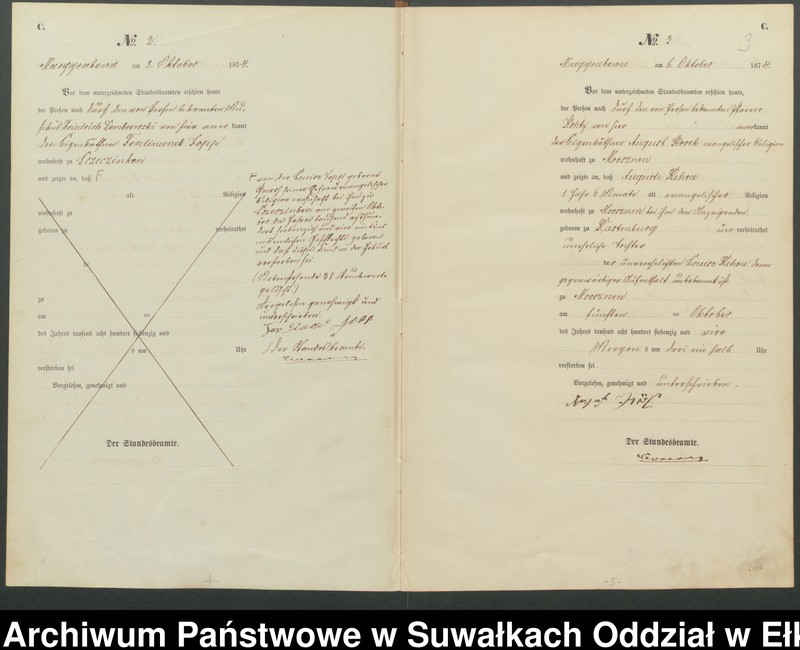 image.from.unit.number "Haupt-Sterbe-Register des Königlich Preussischen Standes-Amtes Landgemeinde Marggrabowa Kreis Oletzko"